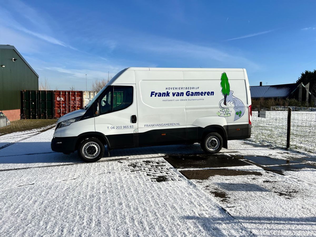 Hoveniersbedrijf Frank van Gameren Enspijk busbelettering Daisy reclame1